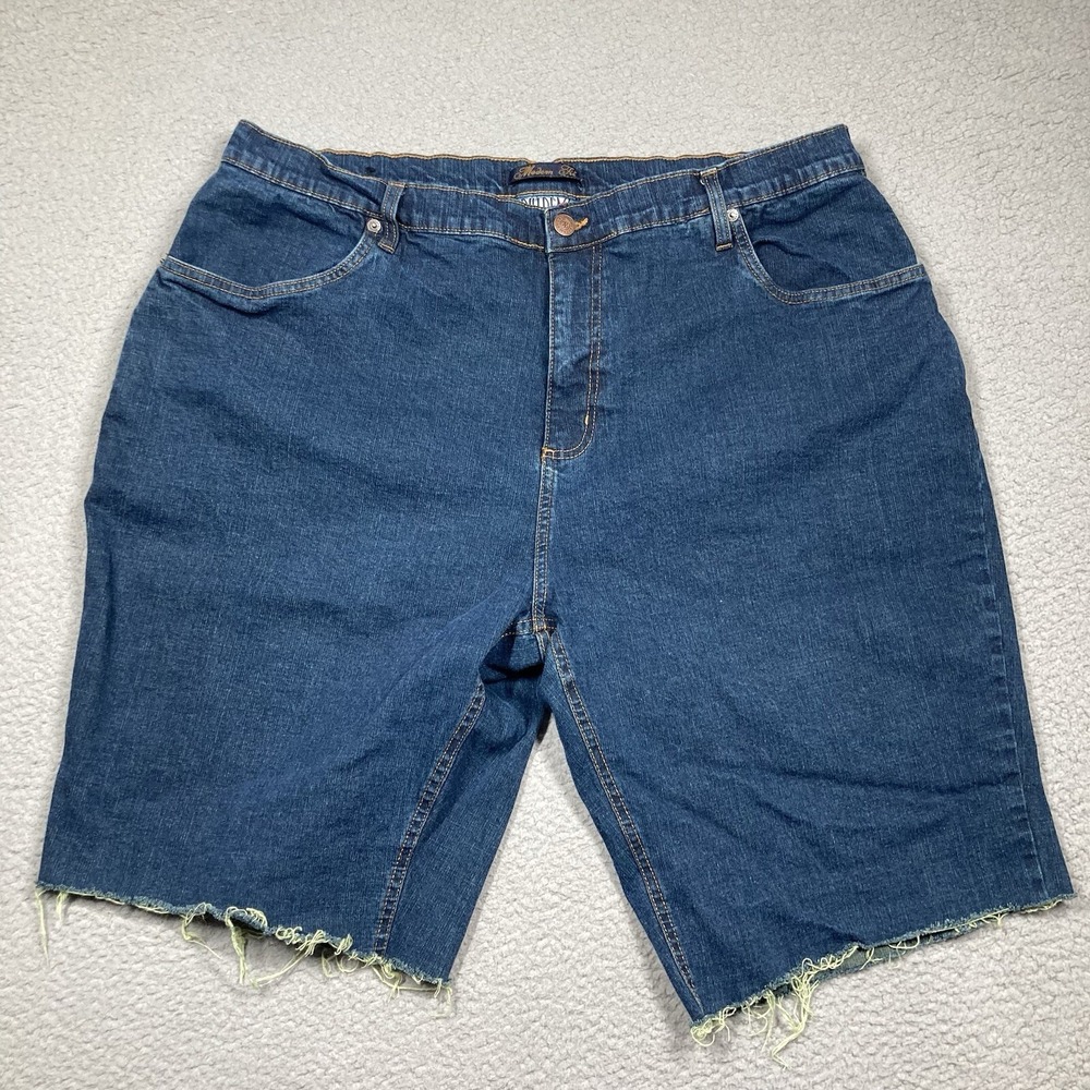 Vtg Bill Blass Jean Shorts Womens 20W Blue Cutoff Modern Fit High Rise Mom Denim